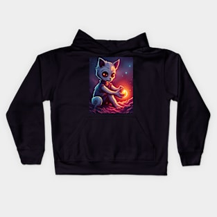 Gloriana the Cutest Cat in the World Manifests a Light Orb Kids Hoodie